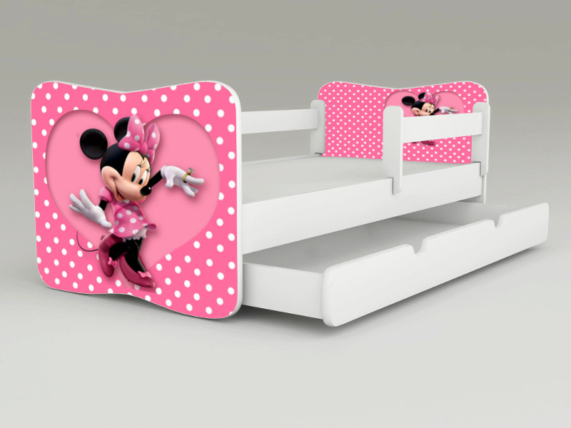 Detská posteľ s odnímateľnými bočnicami + šuflík Minnie
